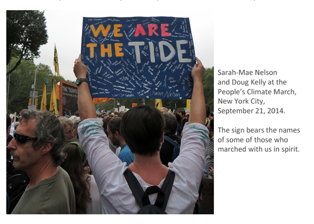 Sarah-Mae Nelson and Doug Kelly at the People's Climate March in NYC on September 21, 2014