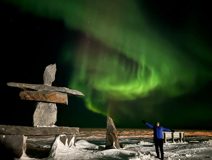 Kiersten King in front of the northern lights